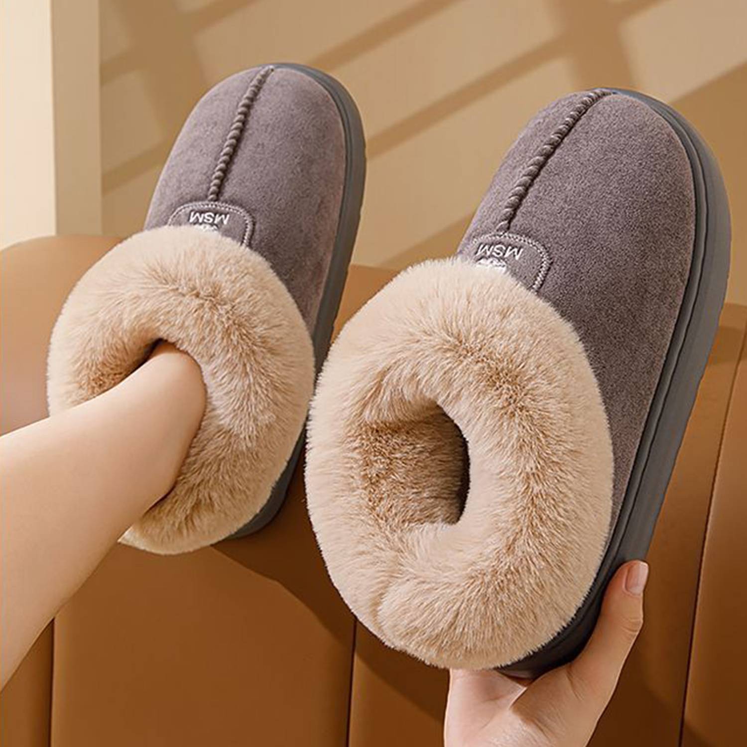 Winter Women Anti Slip Plush Fleece Slipper 22