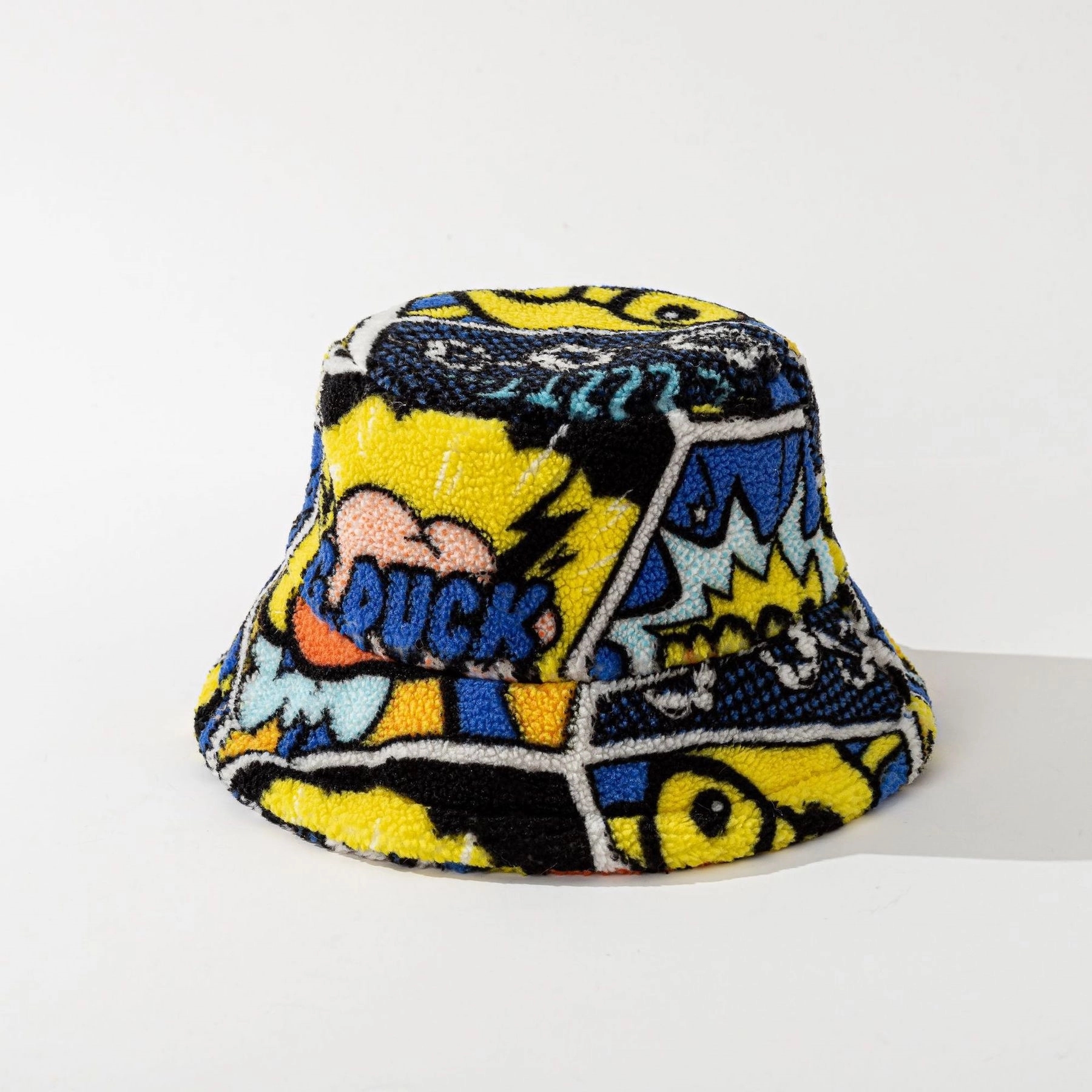 Color Block Fuzzy Bucket Hat 11