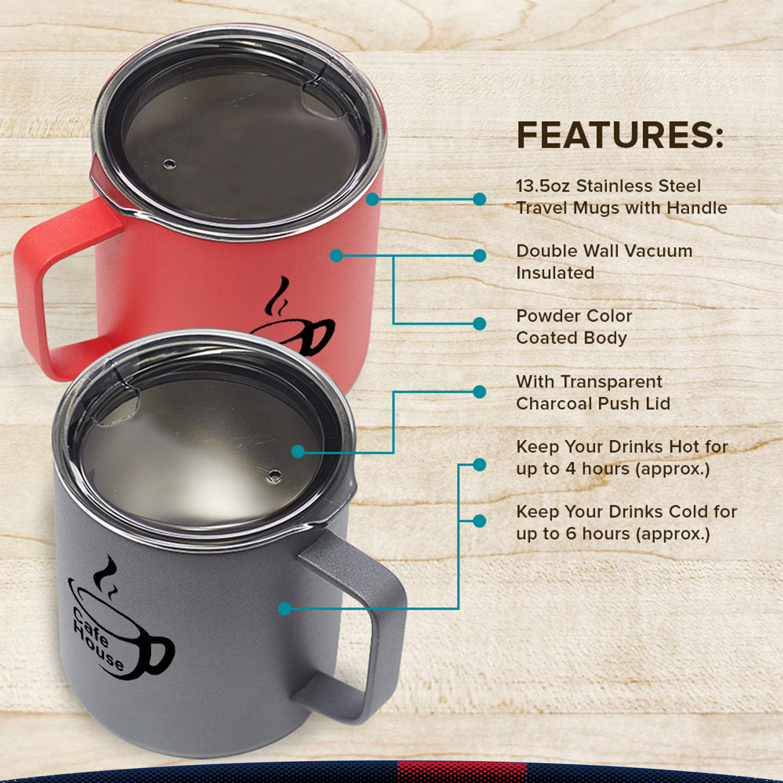 13.5 oz. Tanze Travel Mugs 5