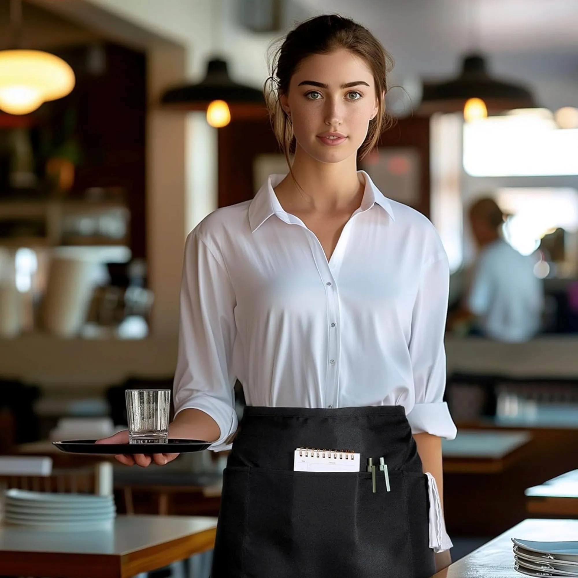 Multi Pocket Waterproof And Oil Resistant Waiter Apron 2