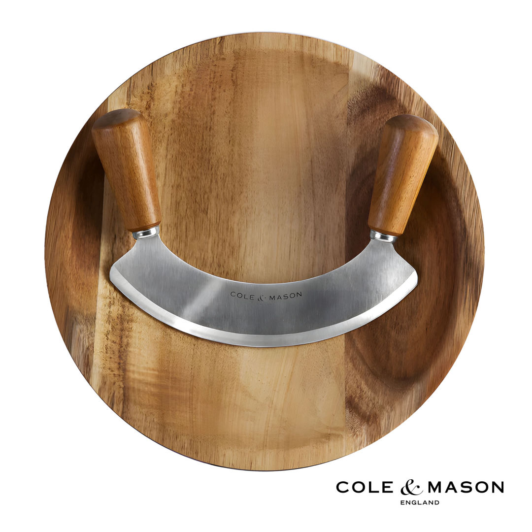 Cole & Mason™ Ashden Herb Mezzaluna w/Chopping Board 13