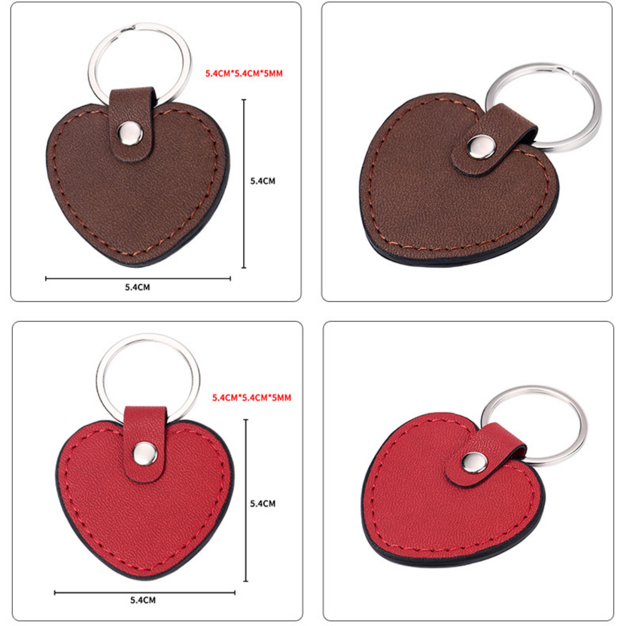 Heart Leather Keychain 3