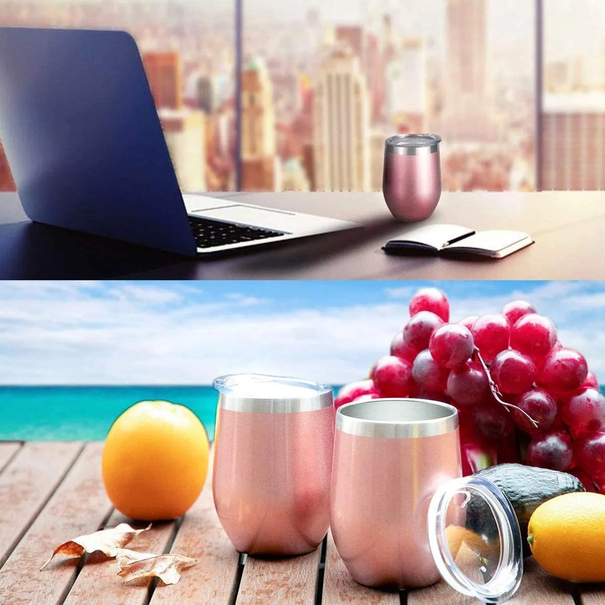 Double Wall Stainless Wine Tumbler - 12 Oz. 1