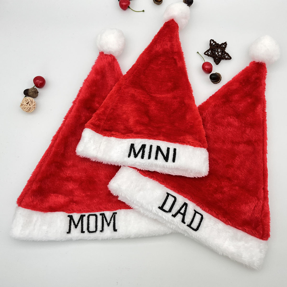 Customizable Red Plush Christmas Hat 3