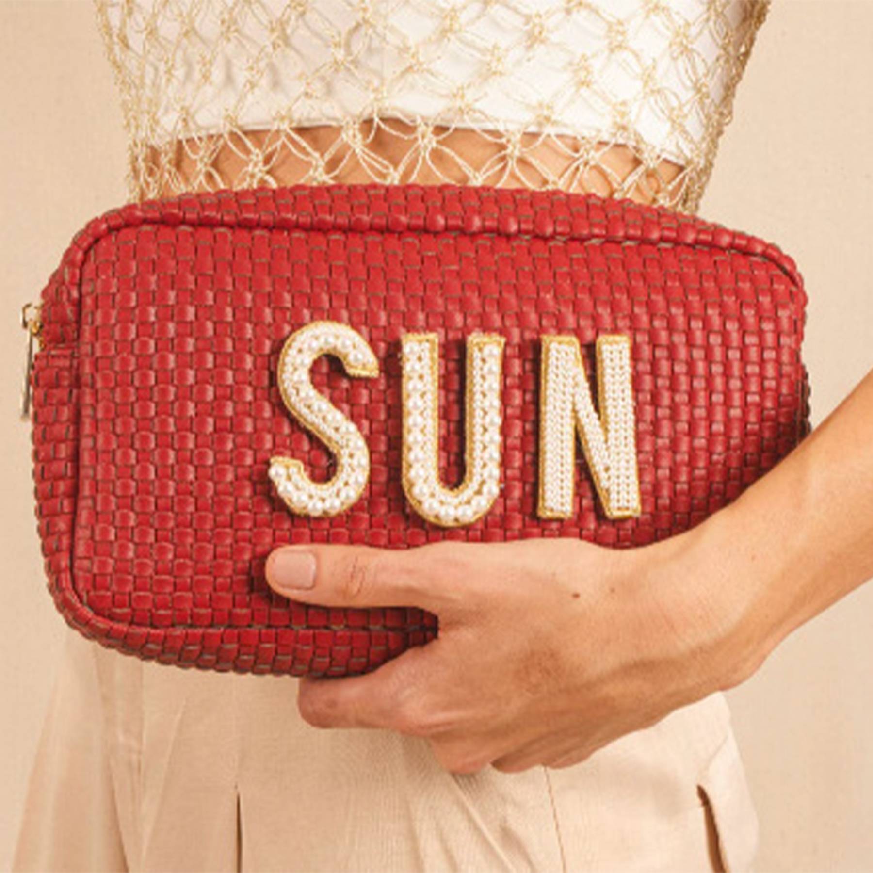 Jute Simple waterproof travel toiletry bag 8