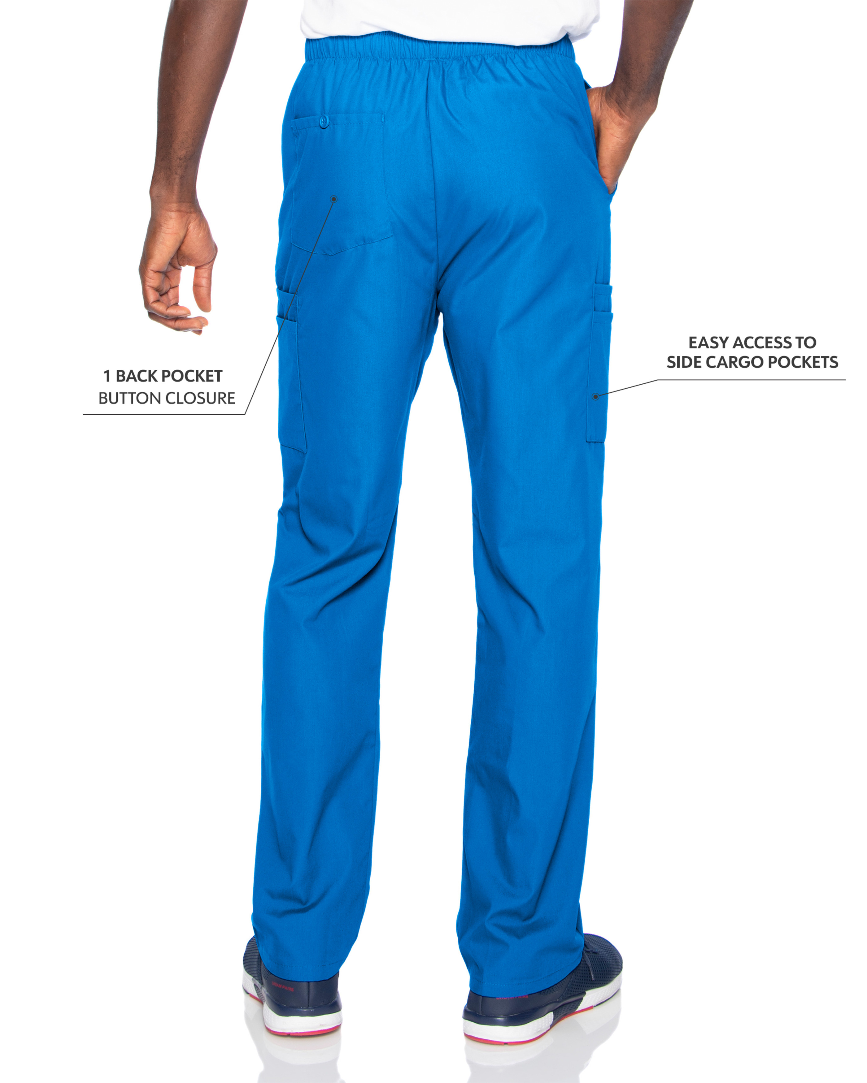 Landau - Essentials - Men's Seven-Pocket High-Rise Elastic Waist Cargo Pant 38