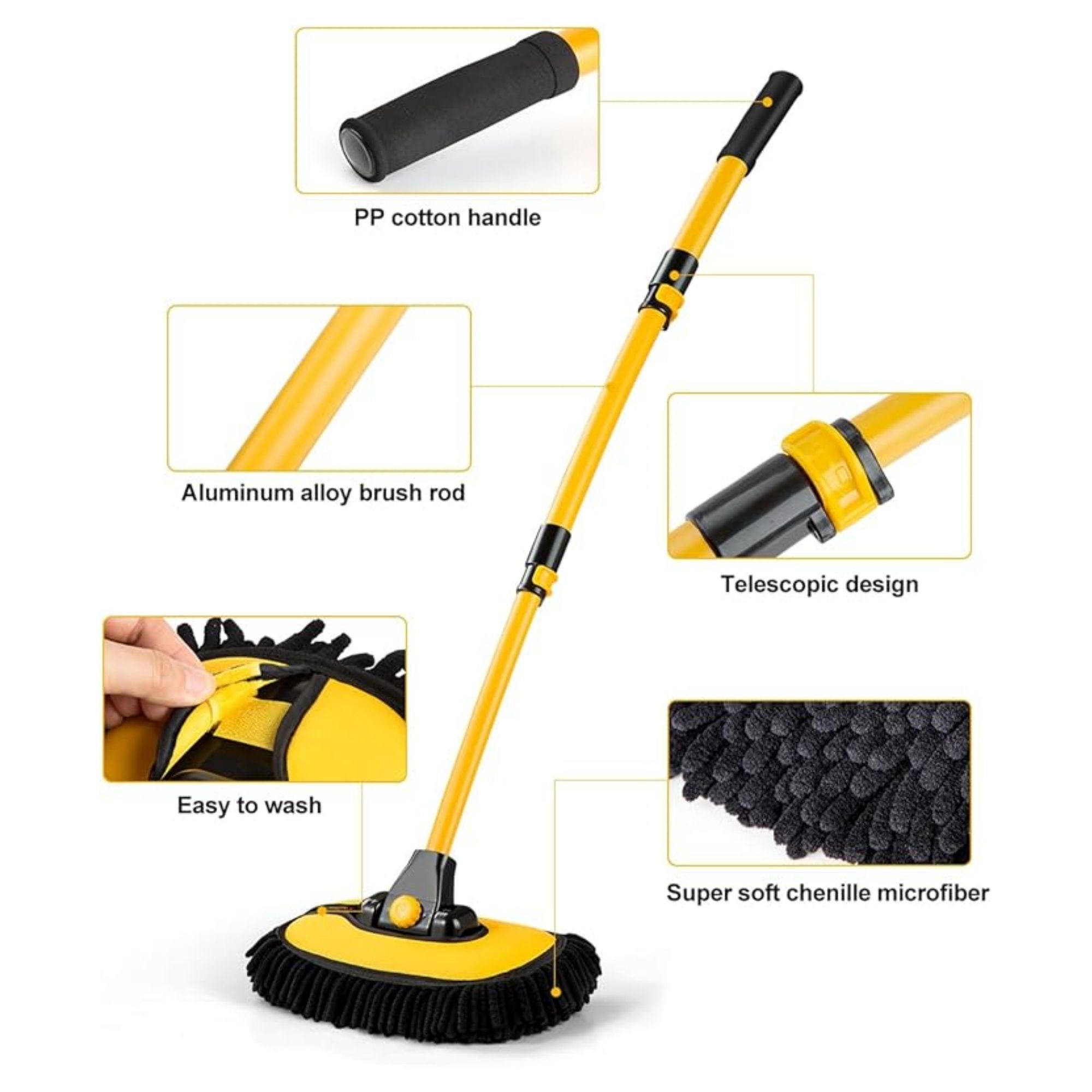 Car Wash Brush With Extendable Long Handles 2