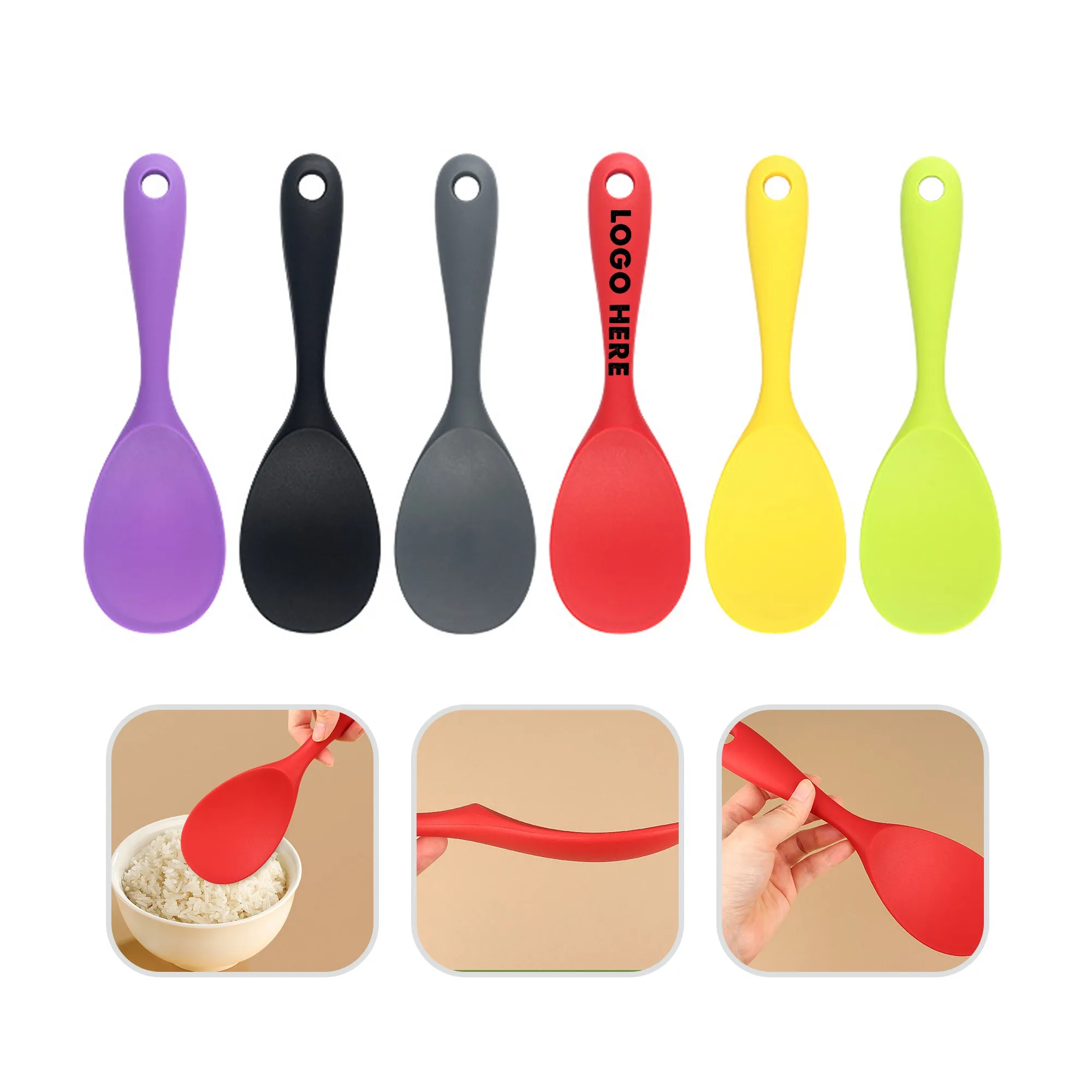 Silicone Heat Resistant Nonstick Rice Cooker Spoon 4