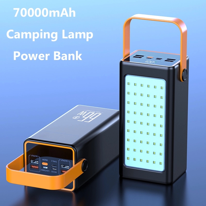 70000mAh 66W Super Fast Charging Camping Lamp Power Bank 3