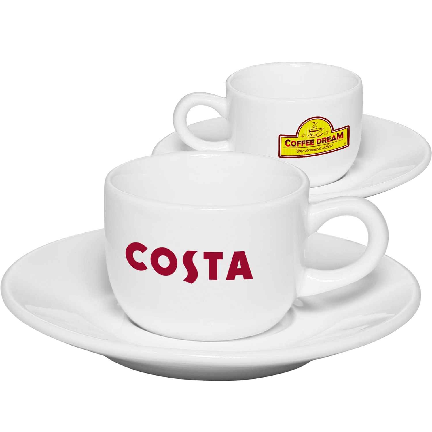 2.5 oz. Porcelain Coffee Cups with Saucer 2