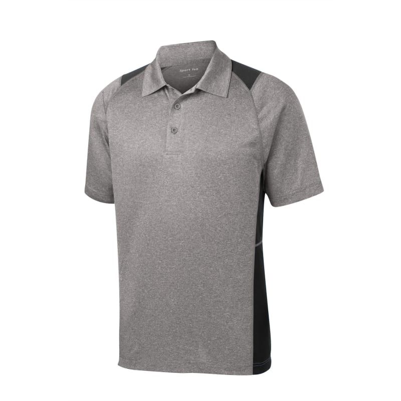 Sport-Tek Heather Colorblock Contender Polo. 40