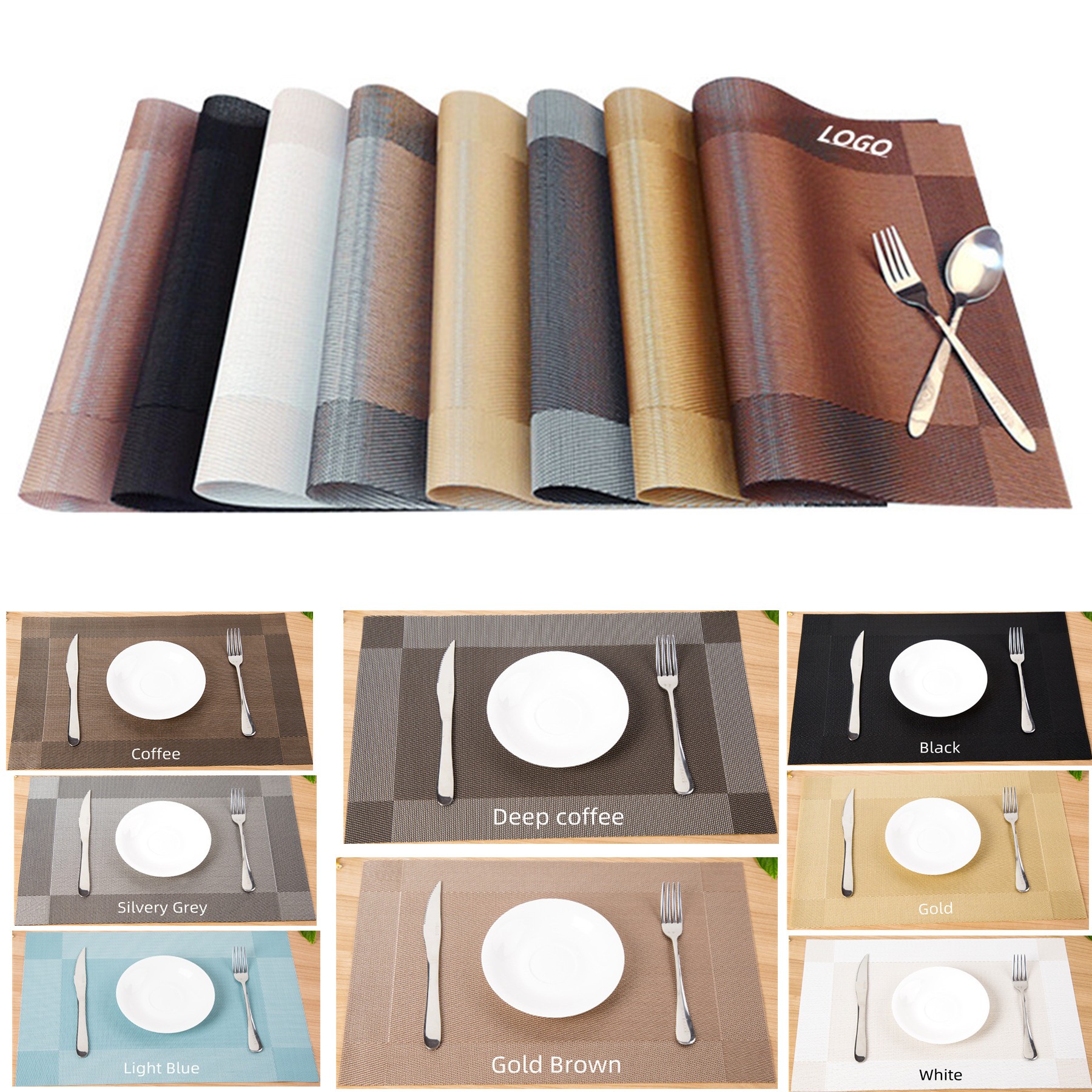 Heat-Resistant Stain Resistant Washable PVC Table Mats