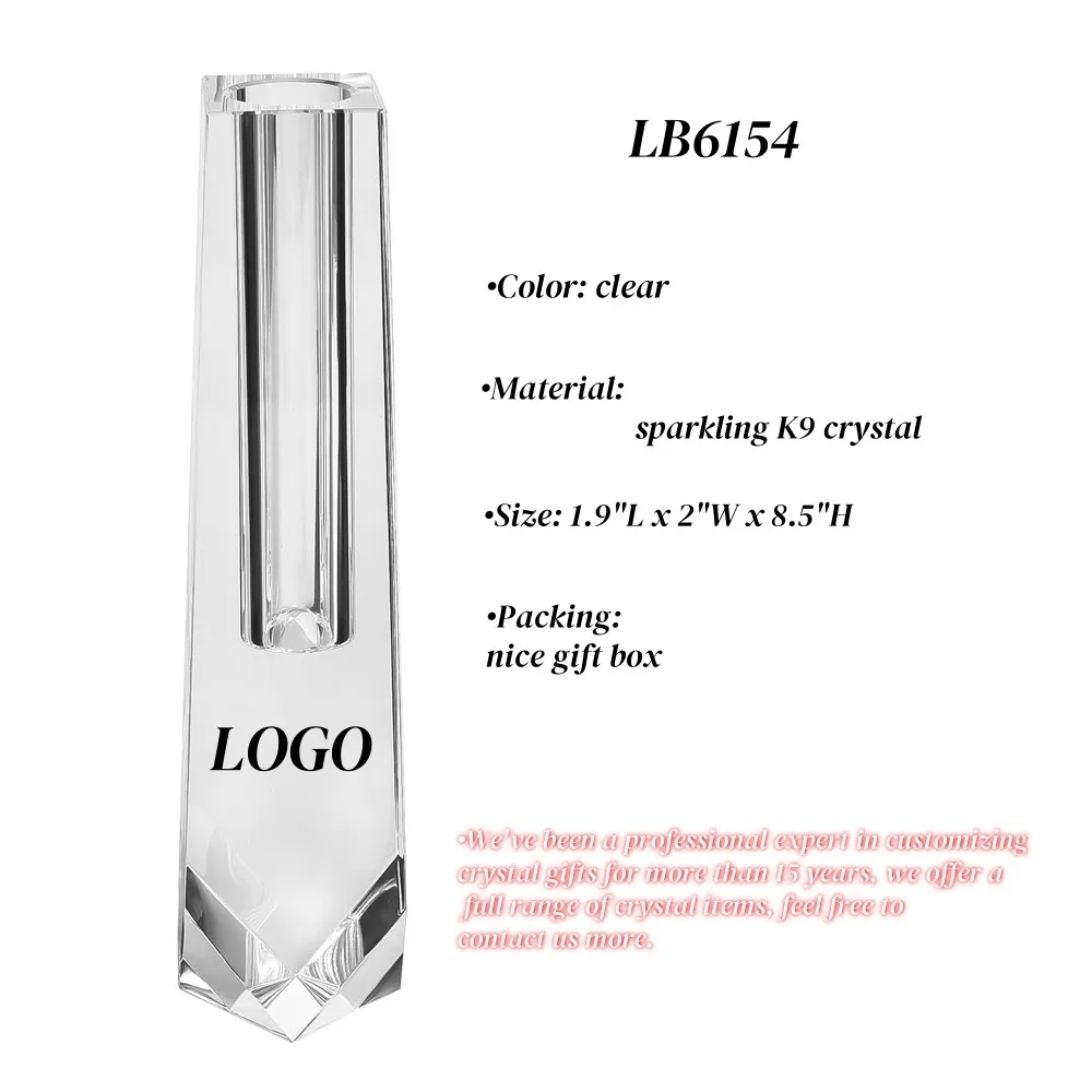 Tall Skinny Crystal Glass Vase for Wedding Centerpiece 3