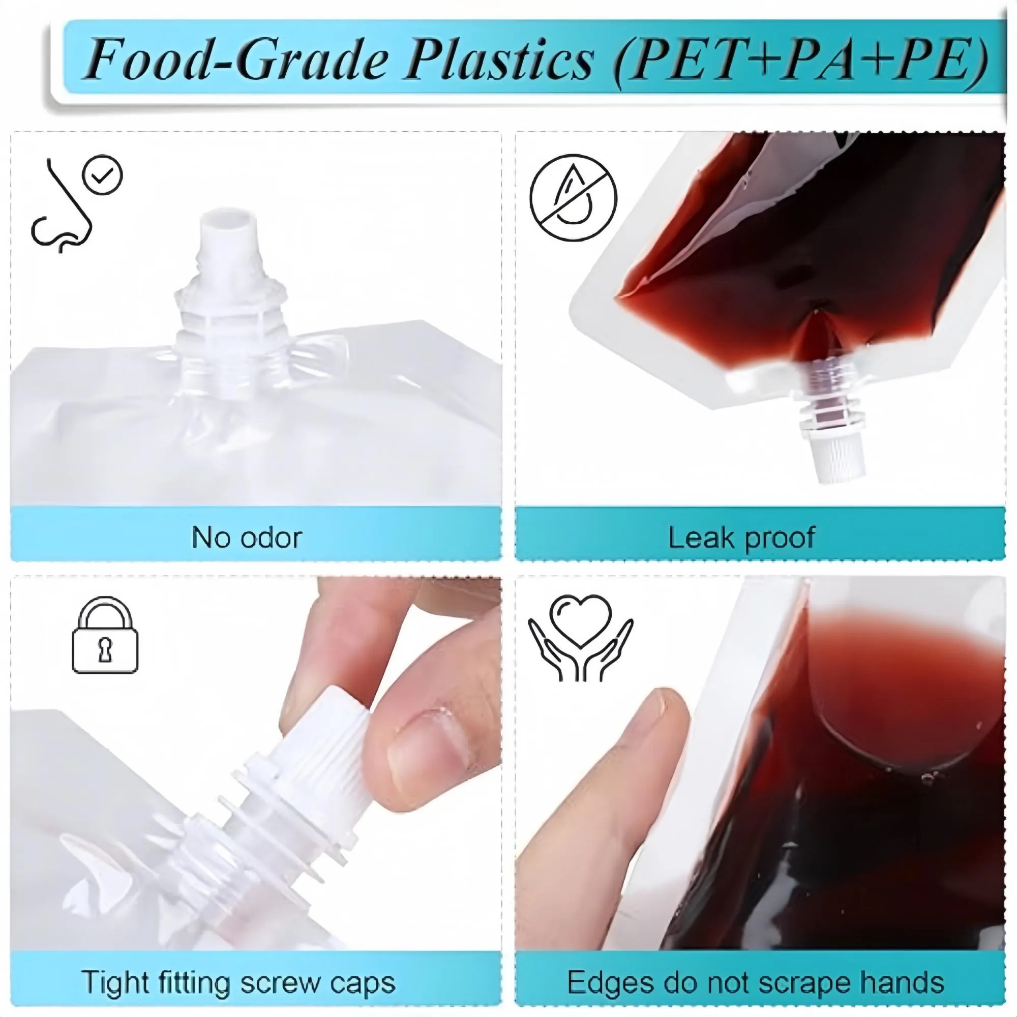Reusable Plastic Beverage Pouch 7