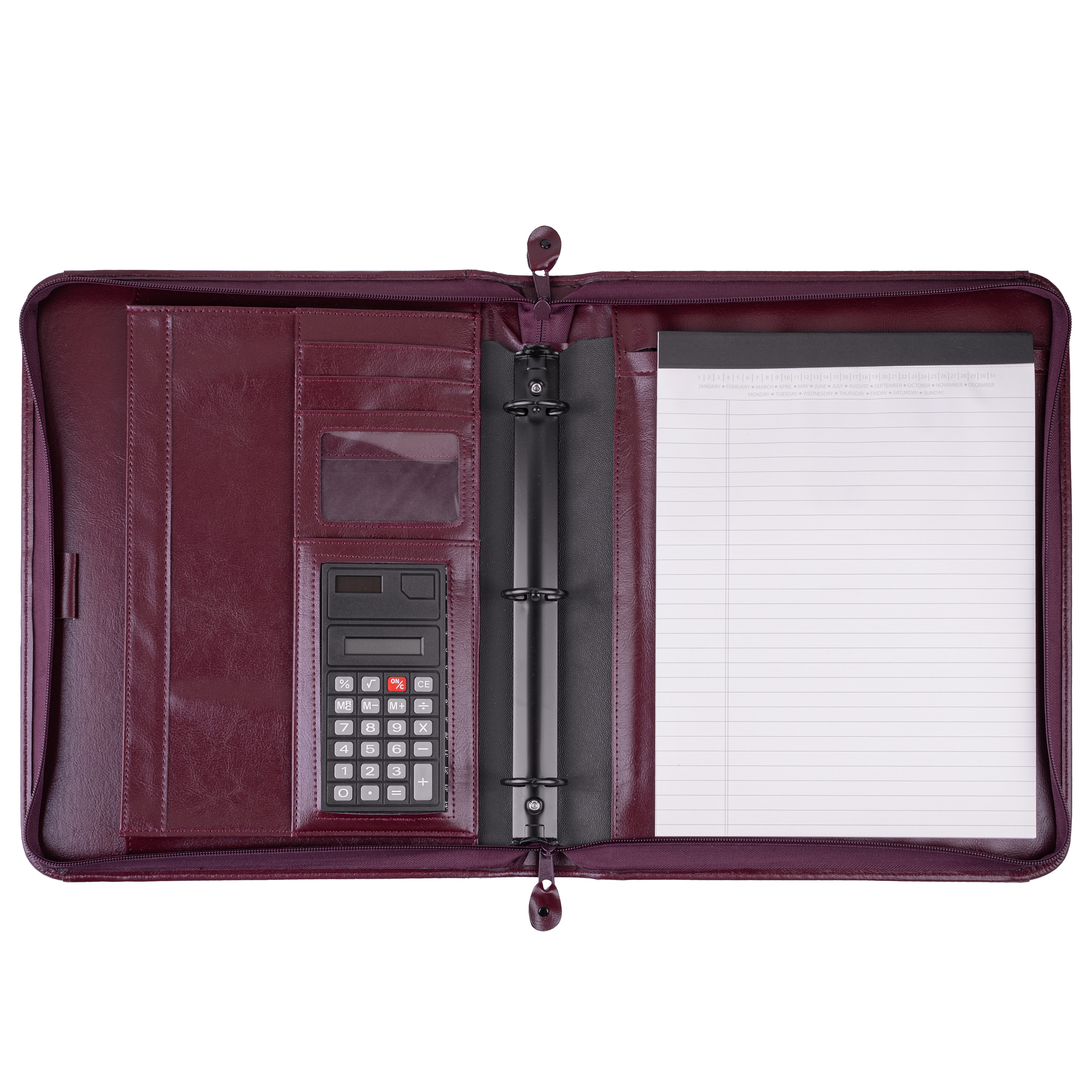 Harvard Binder 3-Ring Zip Portfolio w/Retractable Handles 4