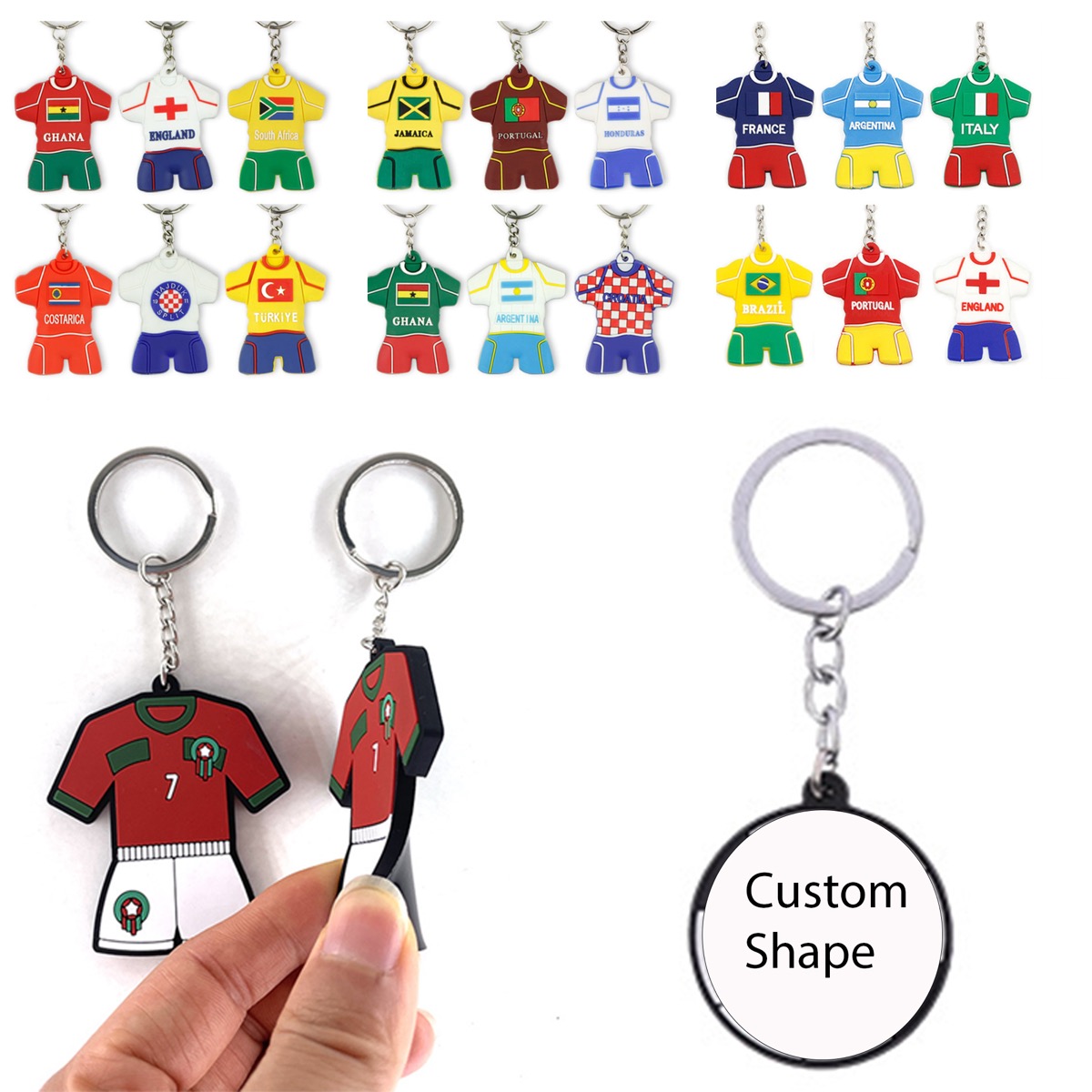 Custom Soccer Star Uniform Keyring Jersey Keychain 5
