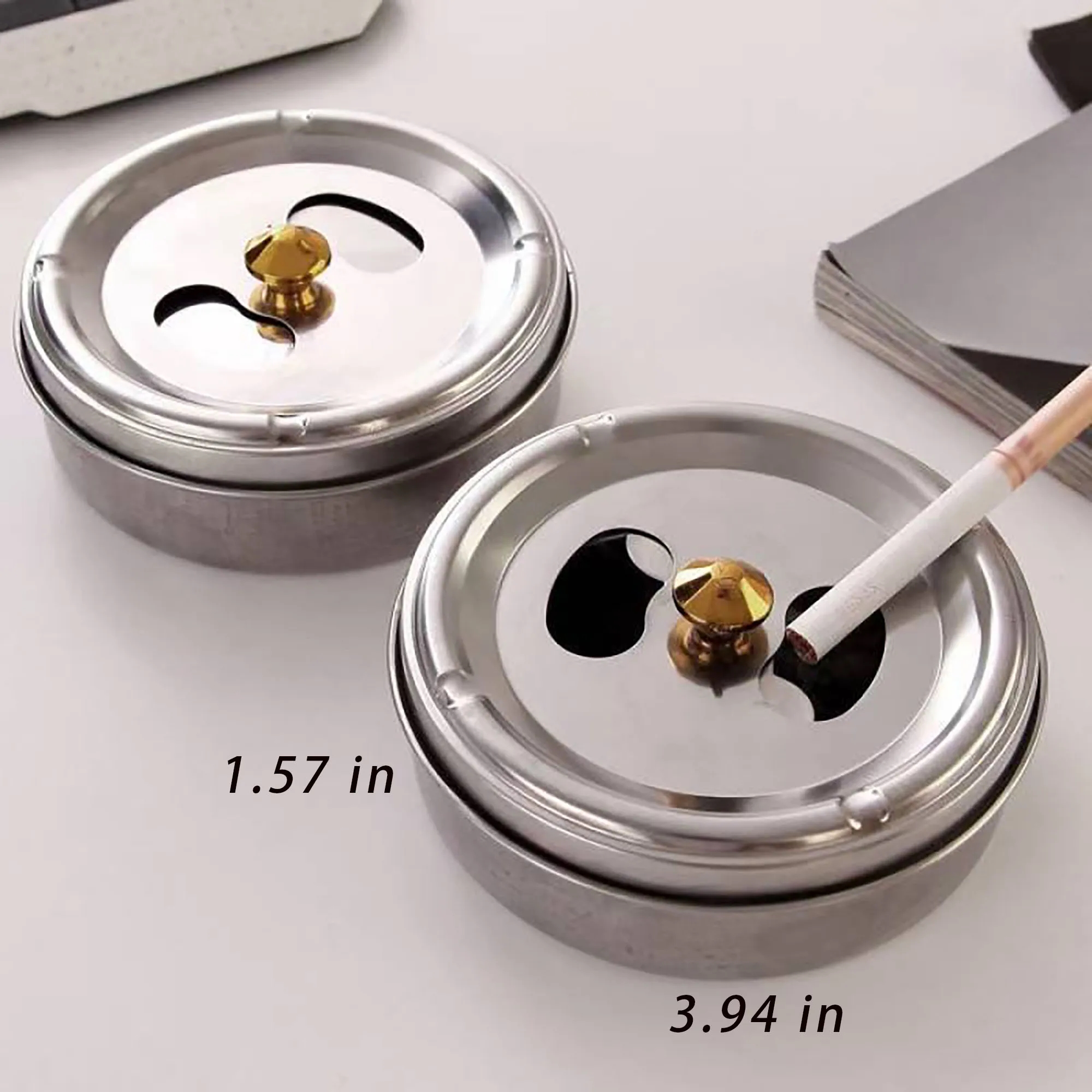 Stainless Steel Ashtray With Logo For Safety 3