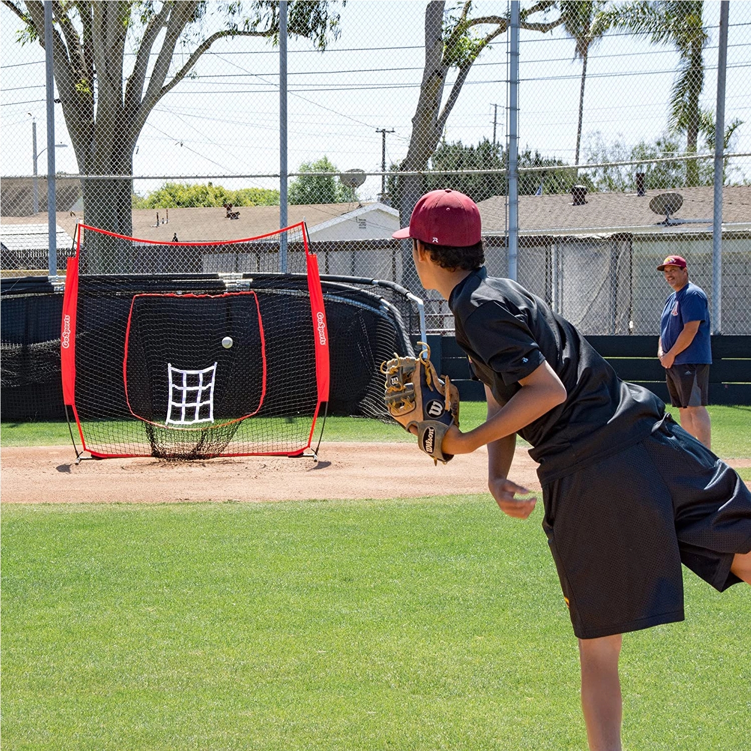 Baseball Practice Hitting Pitching Net With Bow Frame 13
