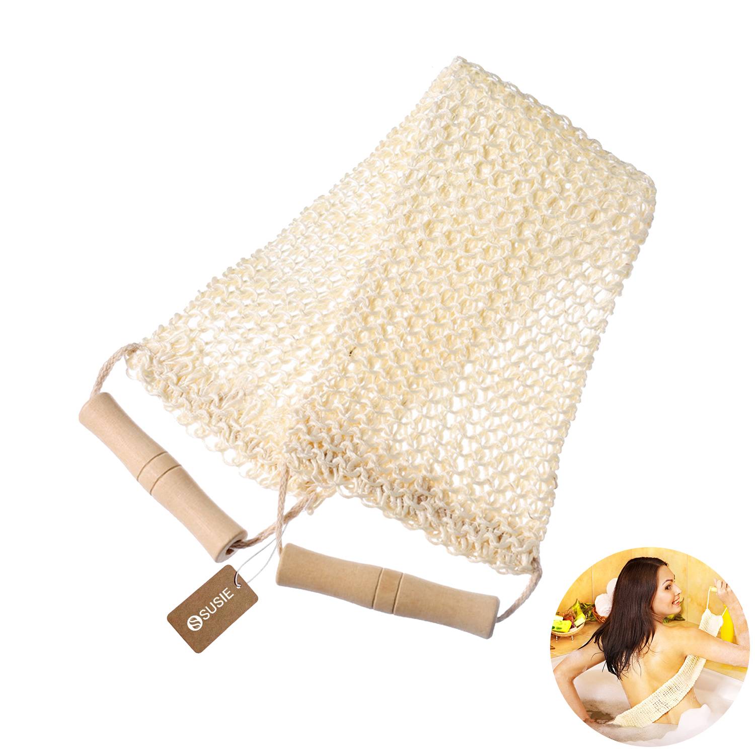 Sisal bath scrubber 1