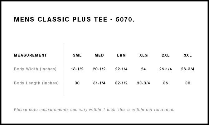 Classic Plus Tee [+2"] 5070 17
