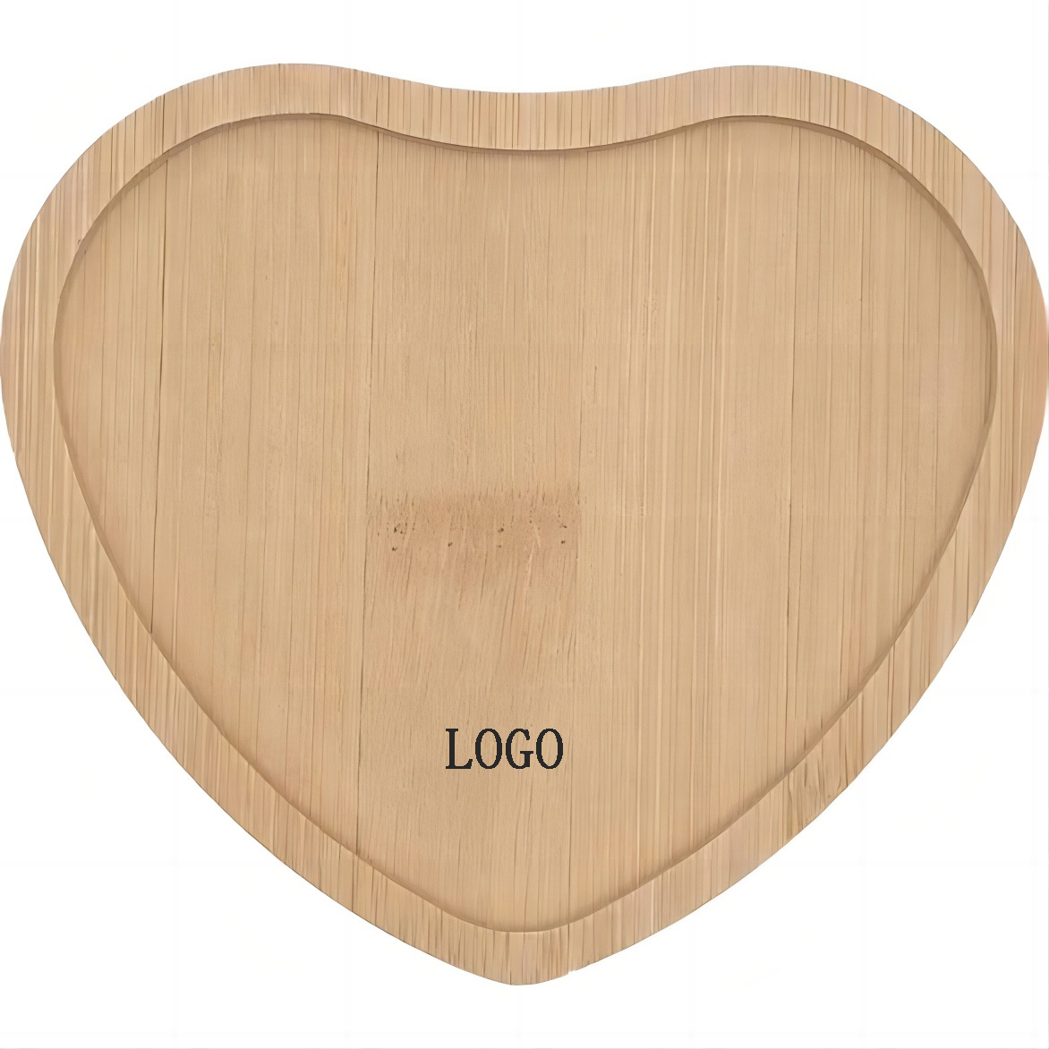 4 Inch Natural Wood Heart Shape Tea Coaster 1