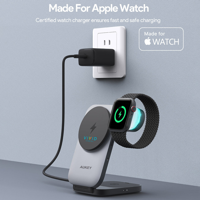 Aukey qi2 Foldable 3-in-1 Magnetic Ultra Fast Wireless Charger 16