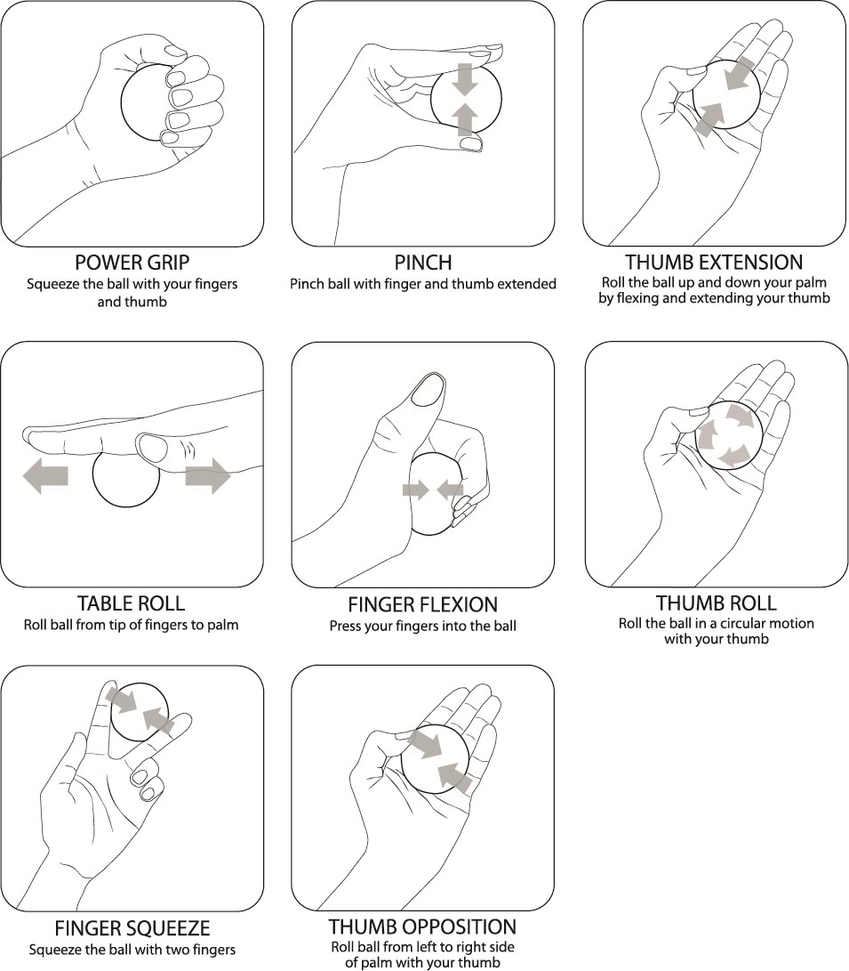Hand Therapy Exercise Ball Kit 6
