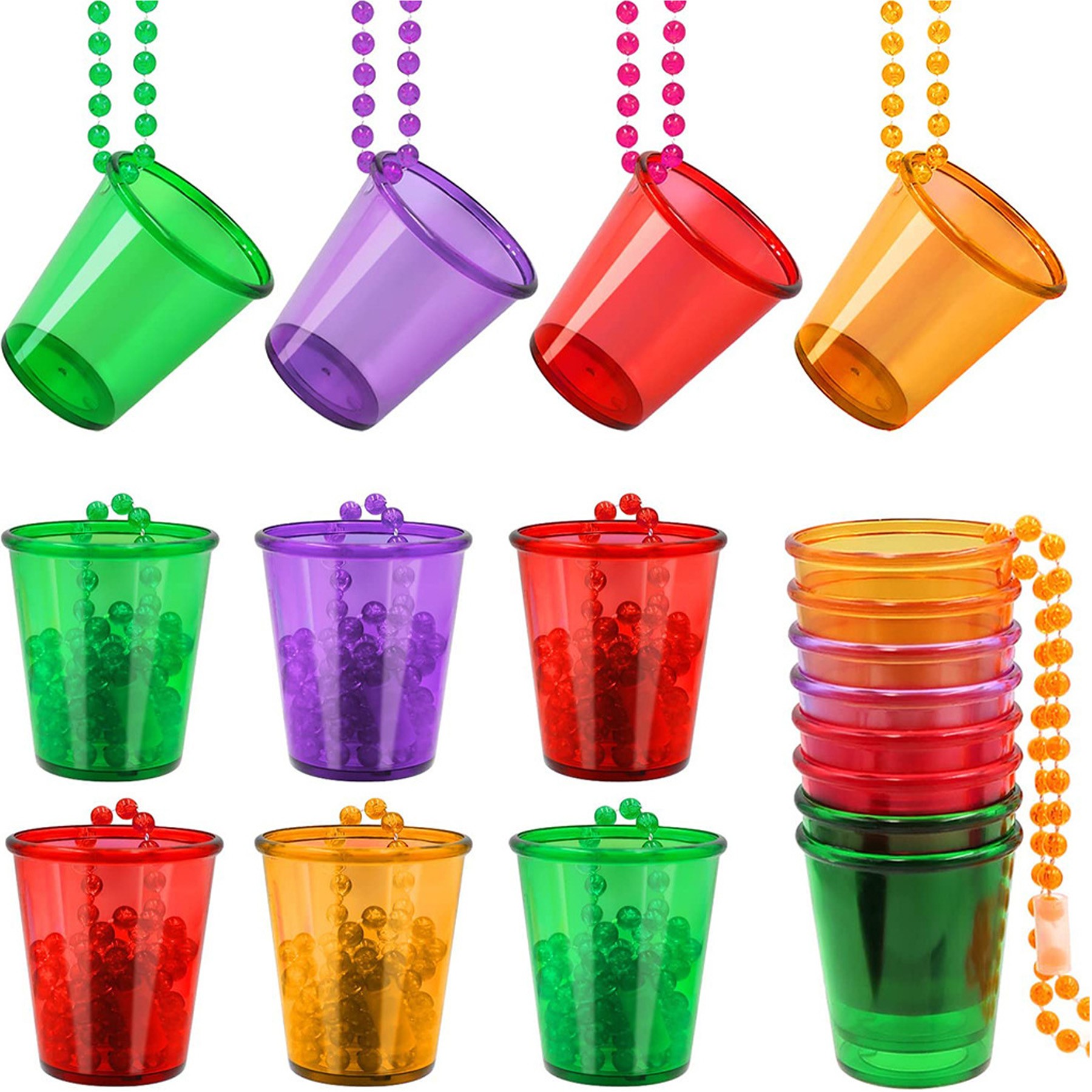 2 Oz Party Beaded Necklace Cups 3