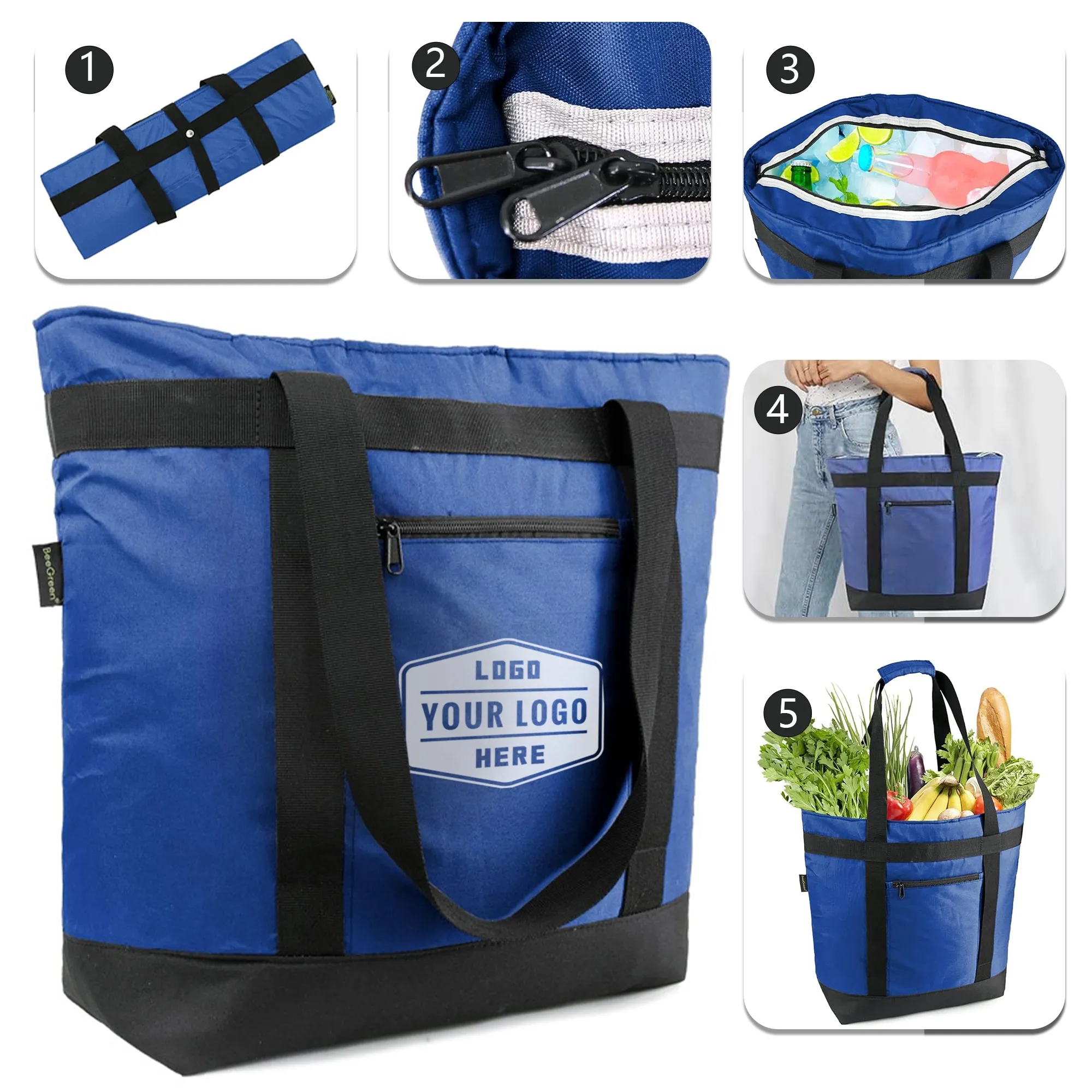 Large Cooler Insulated Thermal Shopping Tote Bags 1