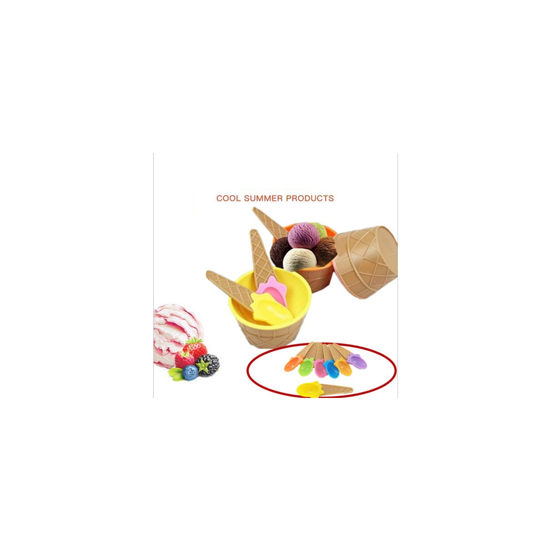 Reusable Ice Cream Bowls Spoon Set 2