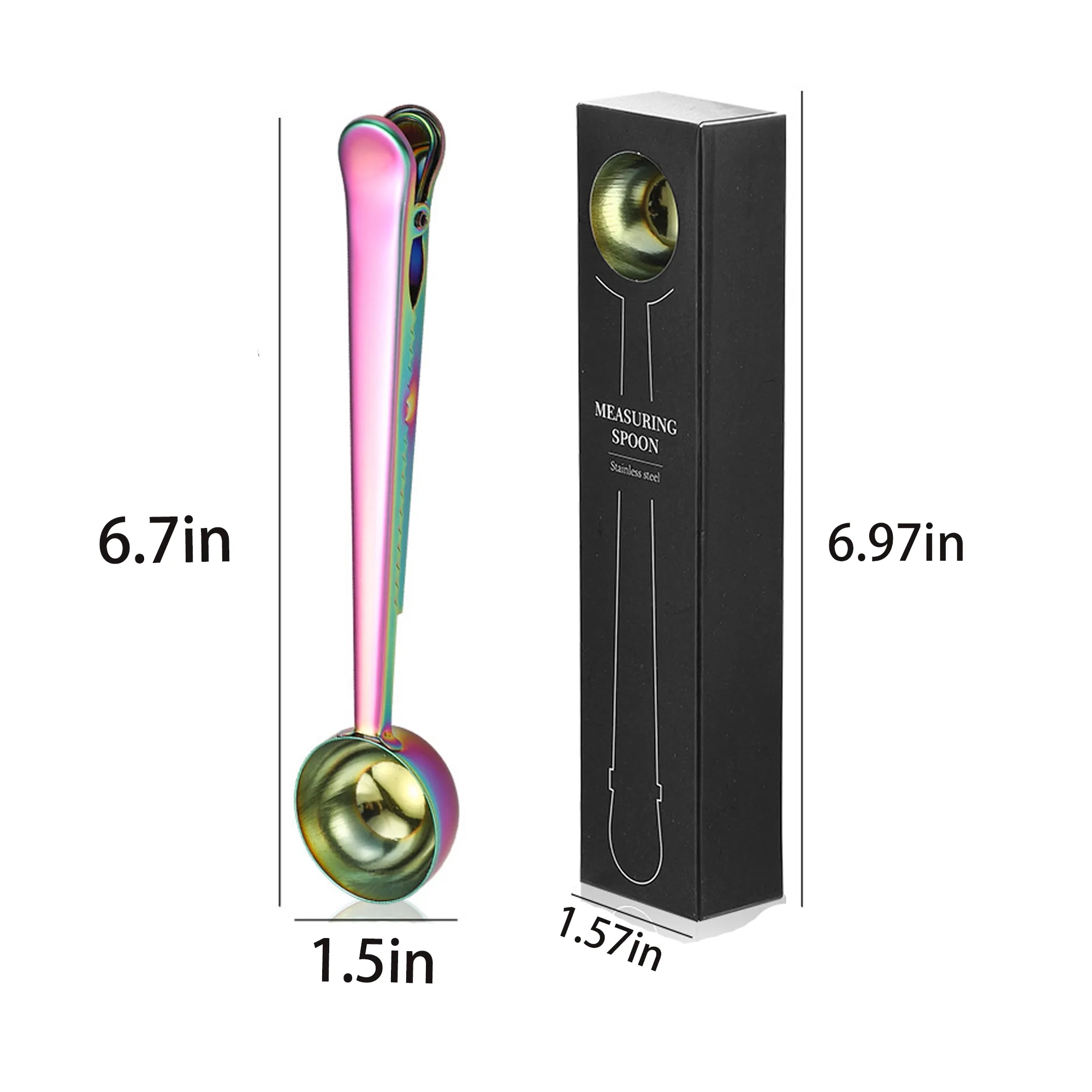 Stainless Steel 2-in-1 Coffee Scoop Clip 4