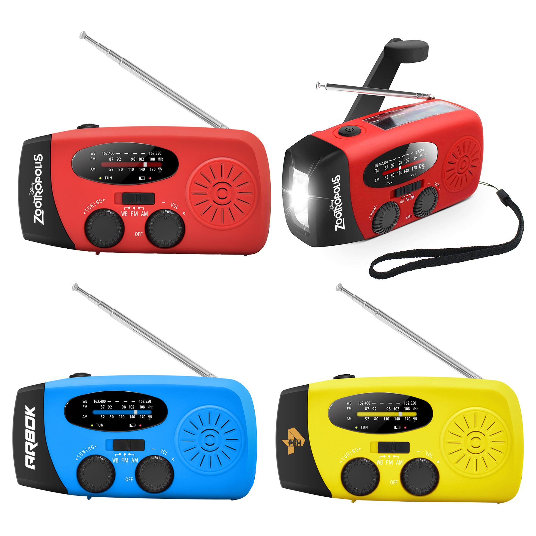 ResQ Emergency Radio – AM/FM/NOAA with LED Flashlight, 1000mAh Power Bank, Solar & Hand Crank 11