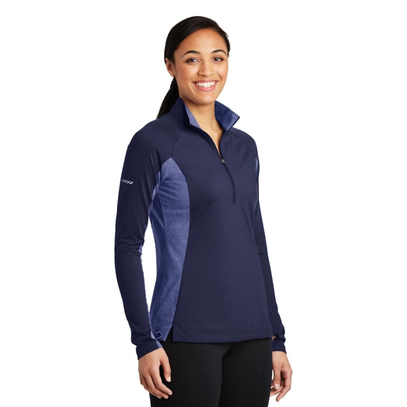 Sport-Tek Women's Sport-Wick Stretch Contrast 1/4-Zip Pullover. 3
