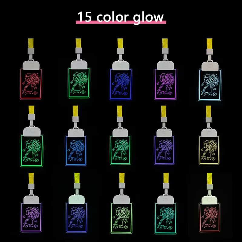 MOQ 20 pcs Rechargeable LED Name Tag with Lanyard 2