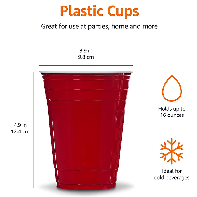 16-Ounce Reusable Plastic Drinking Cups 8
