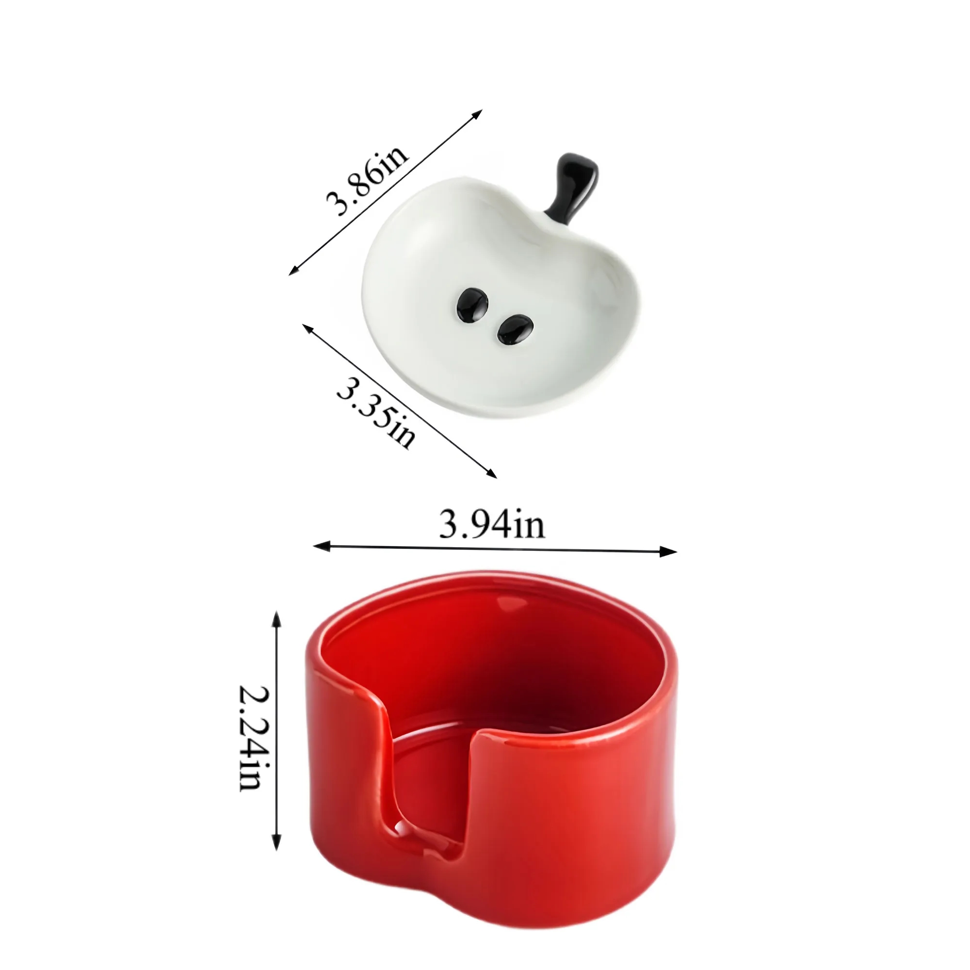 New Creative Apple Shaped Ceramic Dipping Dish Set 4
