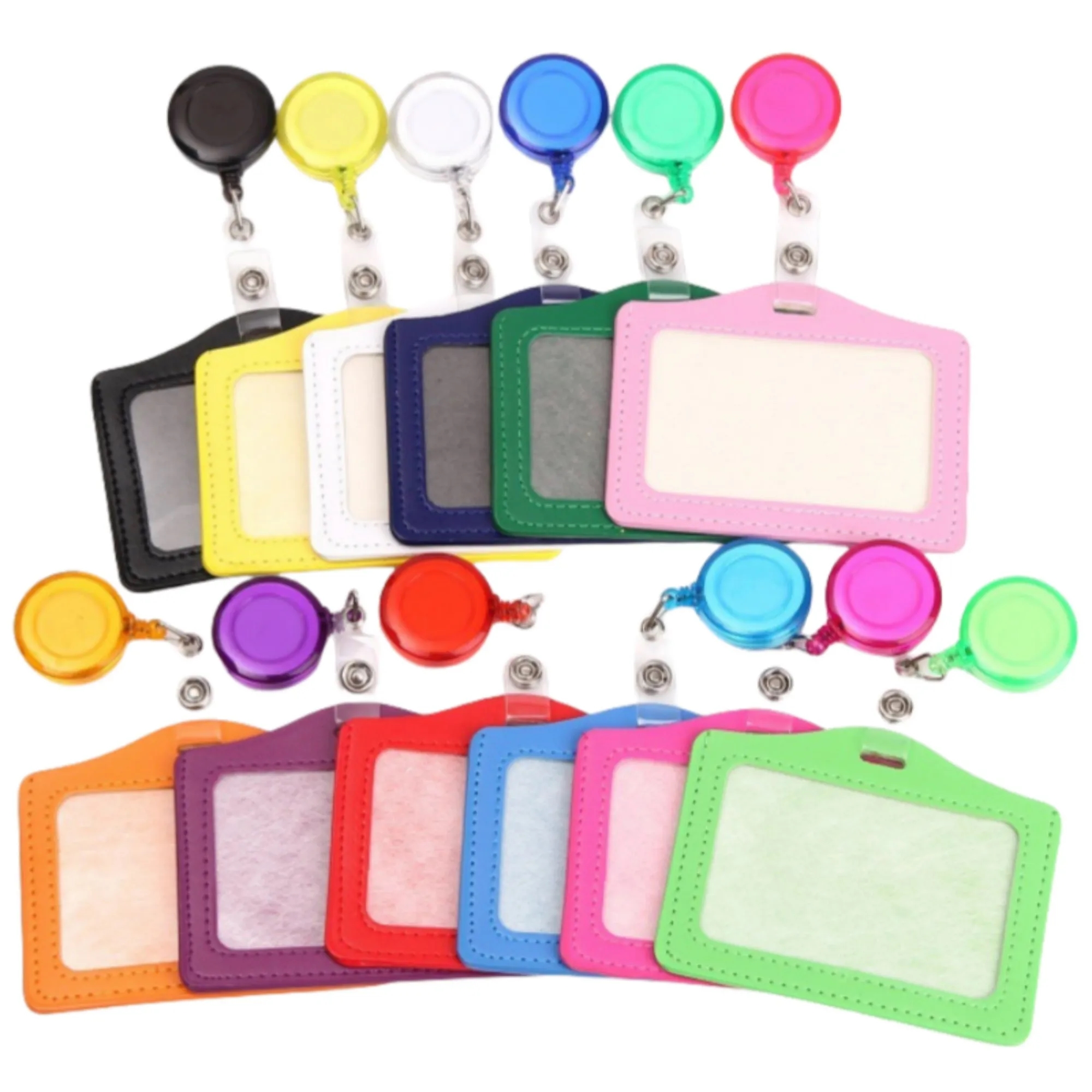 Business ID Card Badge Holder with Retractable Clip 1