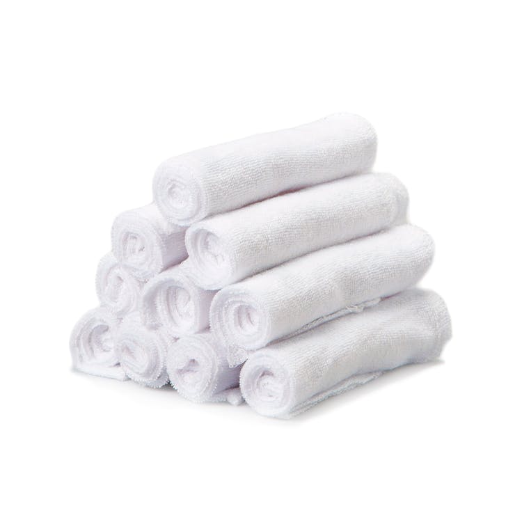 Terry Baby Washcloths - White 10 Pack 2