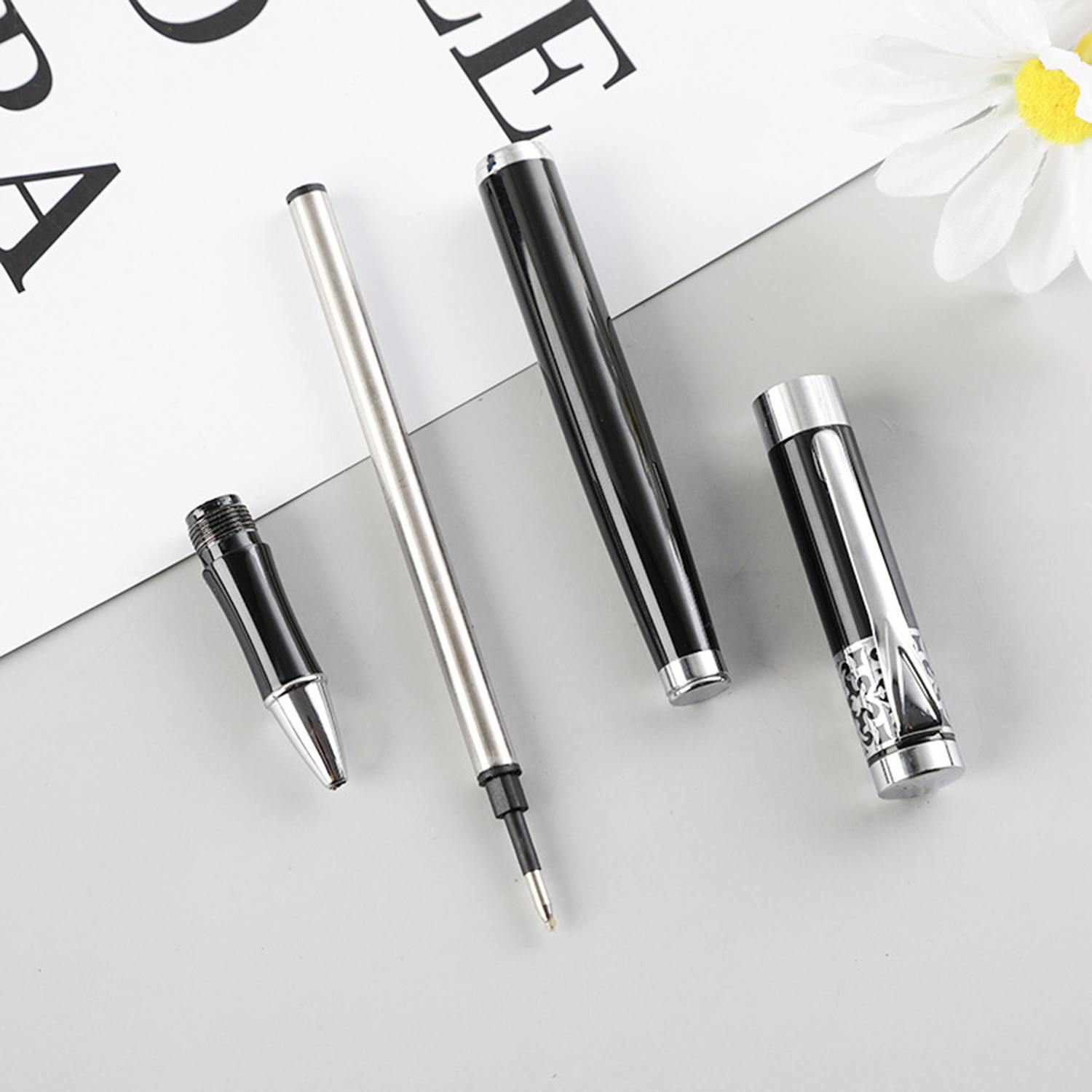 Business Writing Black Metal Ballpoint Pen 4