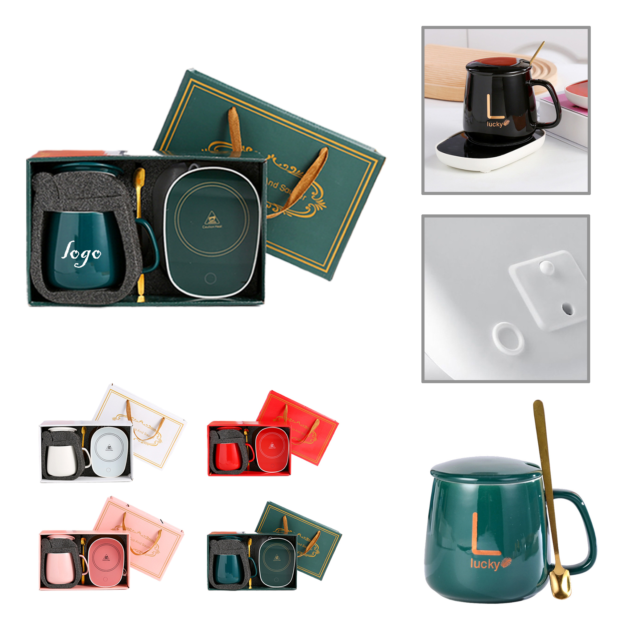 MOQ10 Heated Mug Warmer And Cup Combo 2