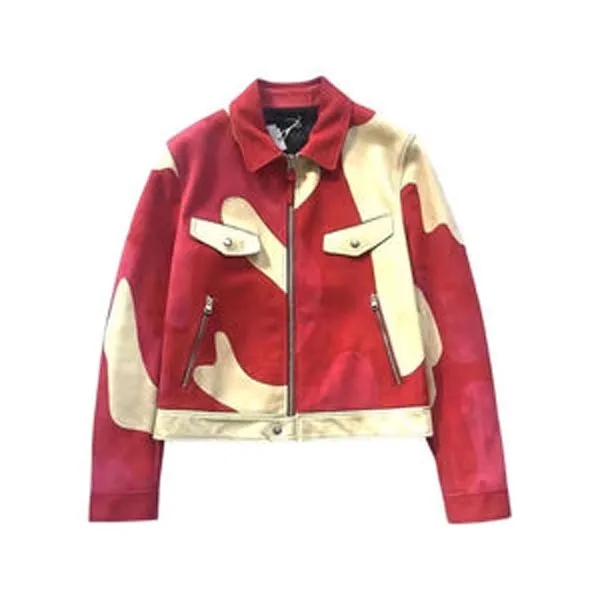 Custom Design Fashion Patchwork Zip Up Jacket 2
