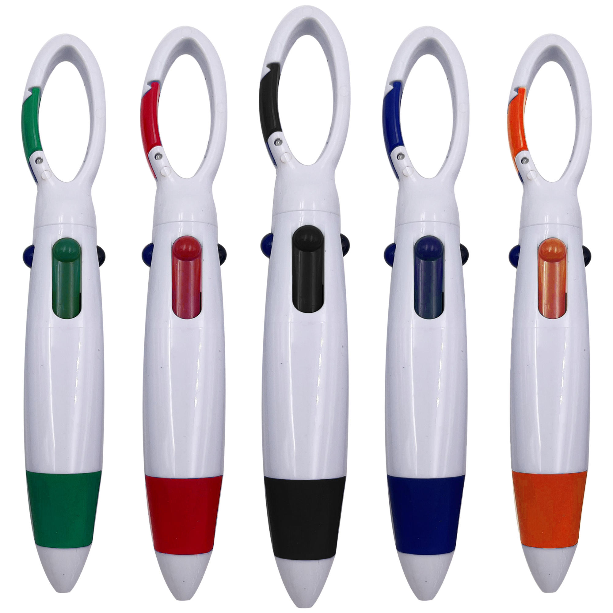 4-in-1 Plastic Carabiner Quatro Pens 4