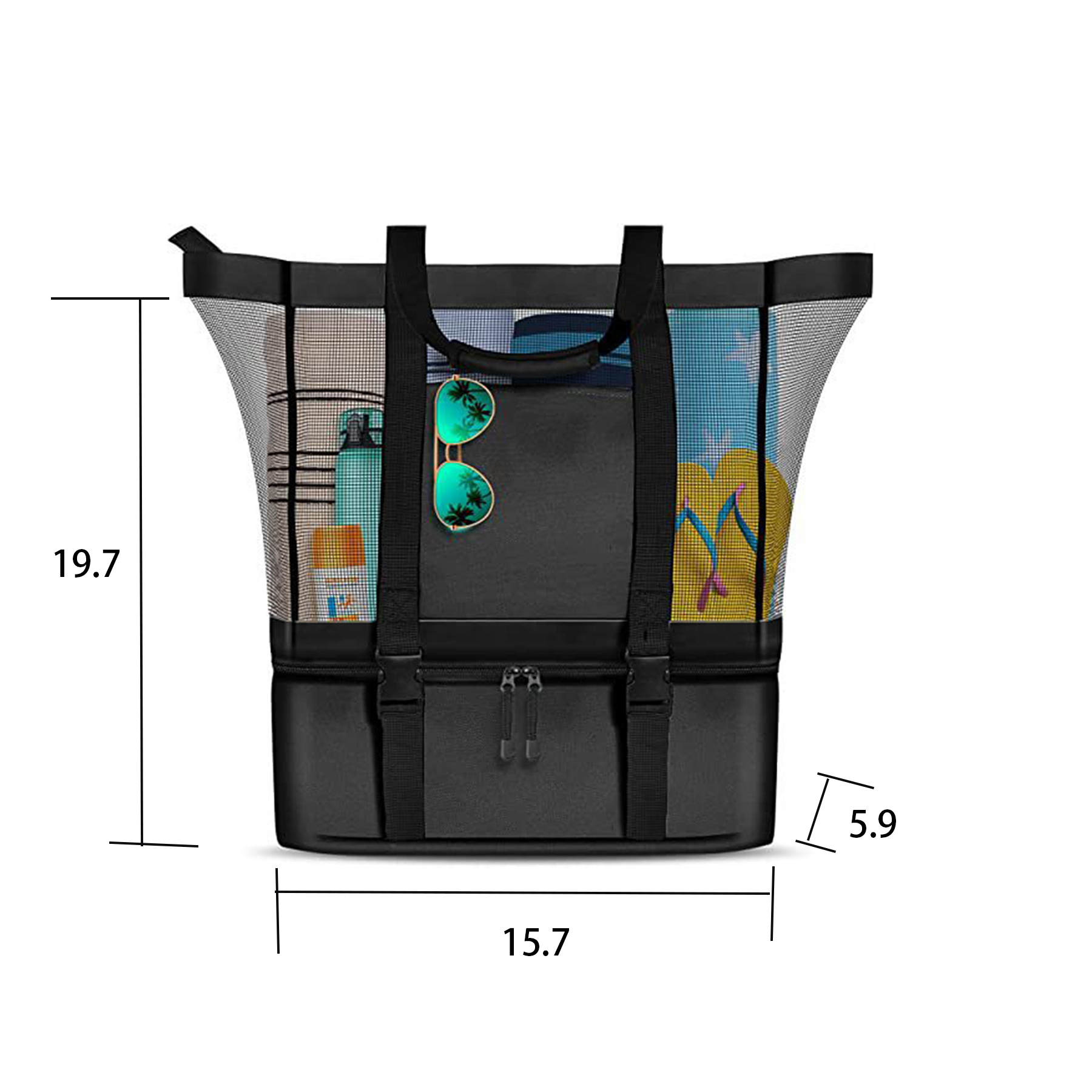 pu nylon Mesh Beach Tote Bag 5