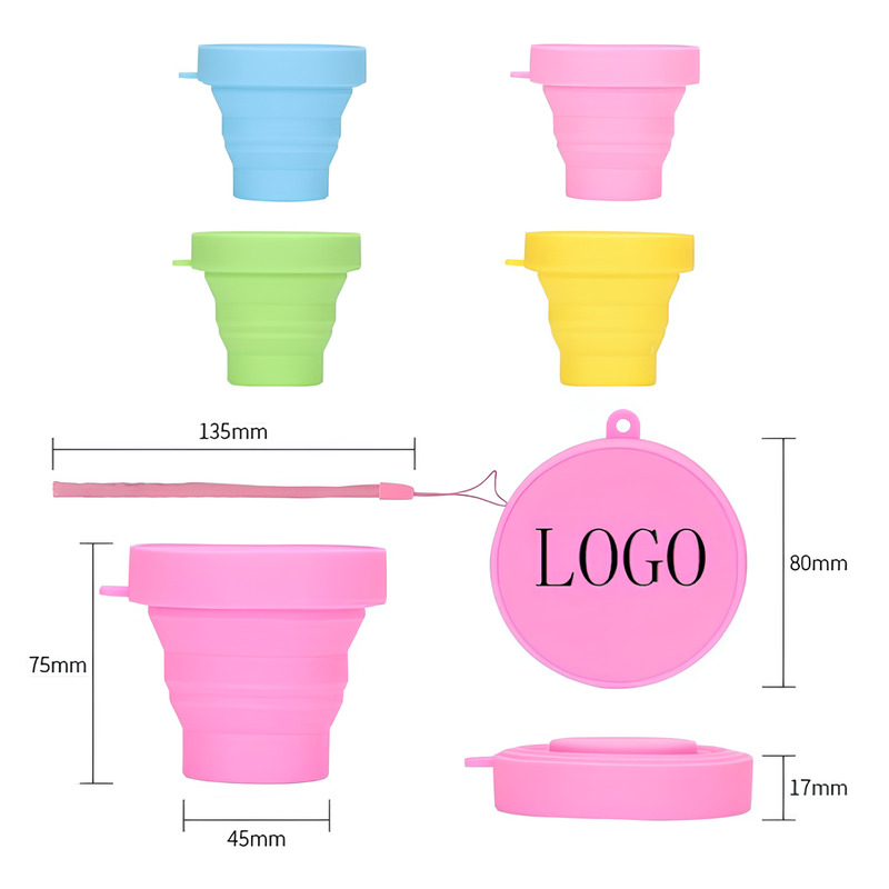 5 oz Silicone Collapsible Cup W/ Wrist Strap 2