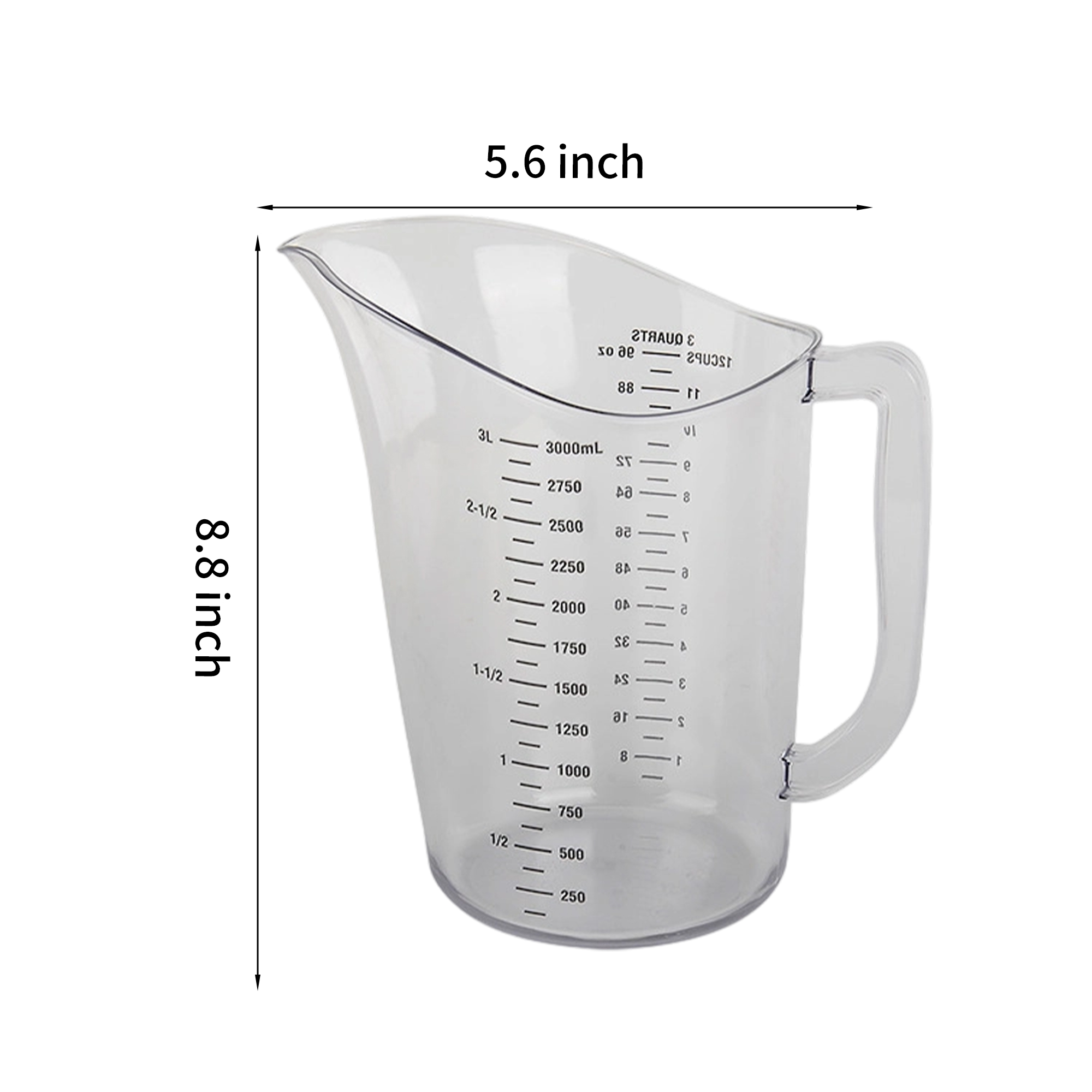 Clear Polycarbonate Kitchen Measure 2 Liter Two Quart Large Size 3