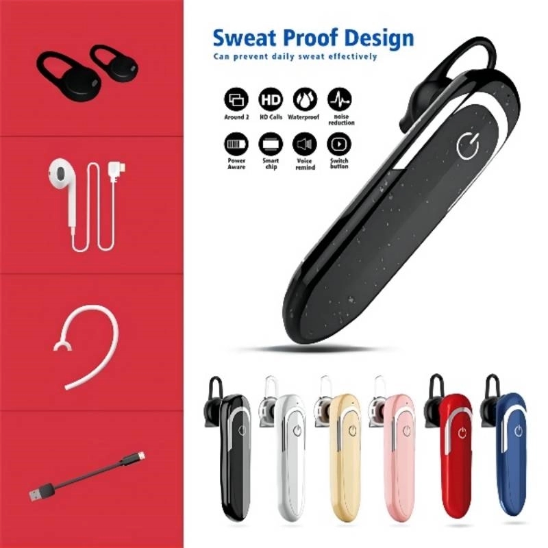 Wireless Headset with Noise Cancelling Mic Bluetooth Earbud 9