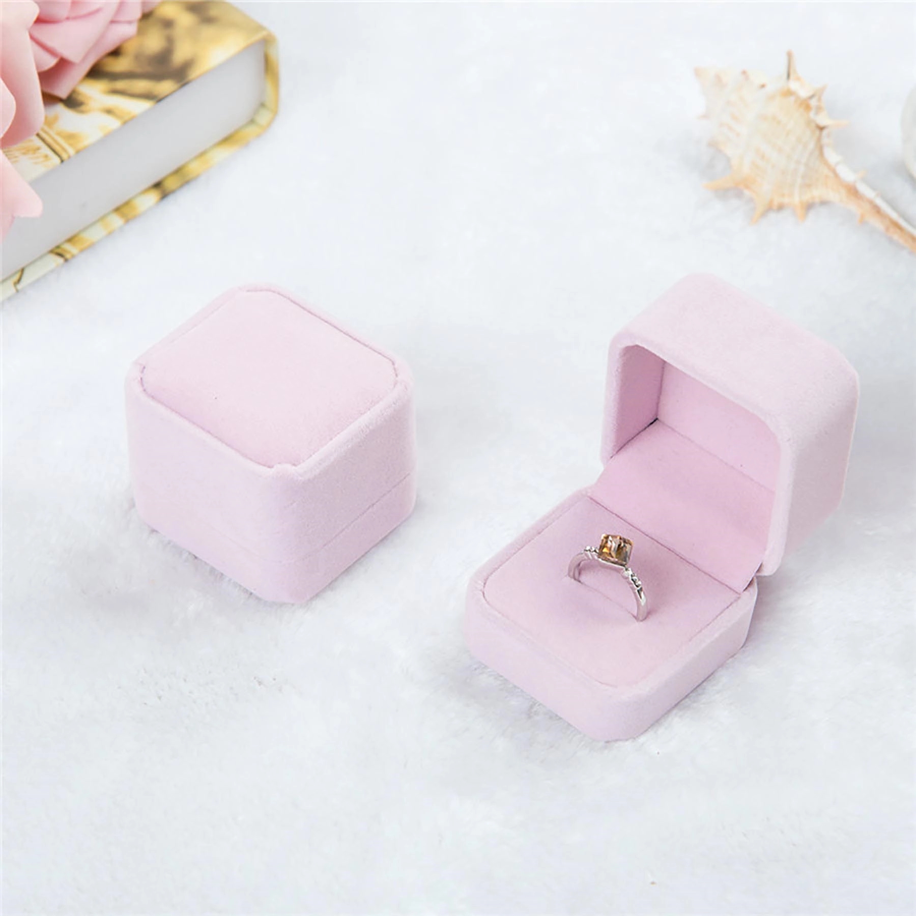 Velvet Ring Gift Boxes Jewelry Display 5