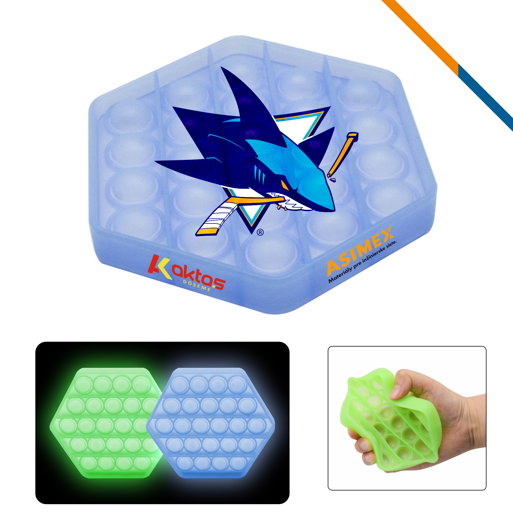 Luminous Hexagon Push Pop Bubble 3