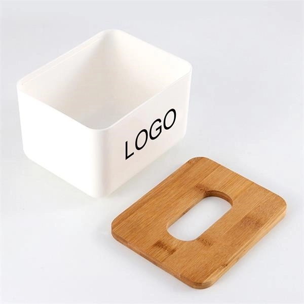 Tissue Box With Wooden Lid 3