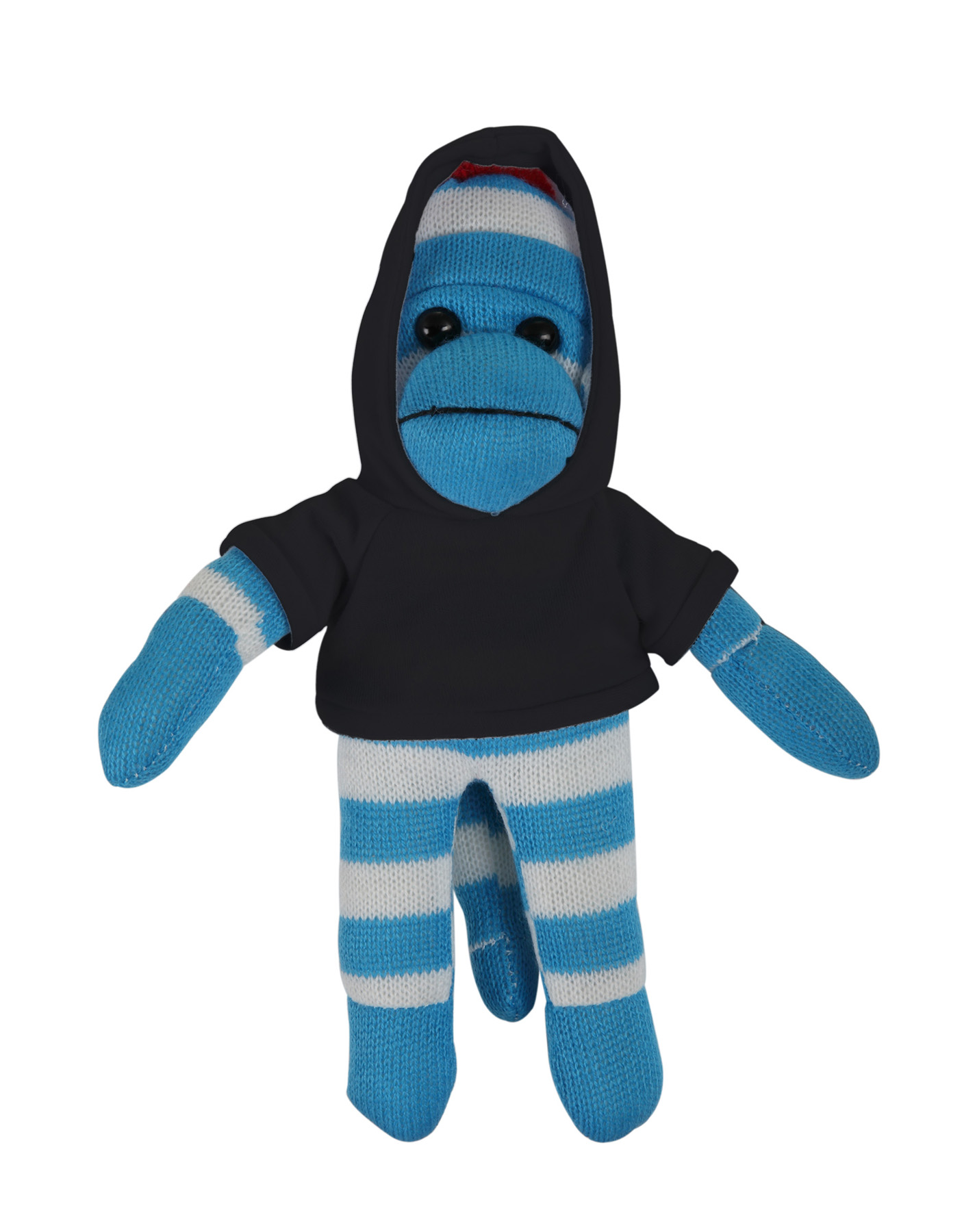 soft plush Blue Sock Monkey with hoodie 15
